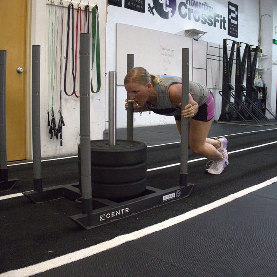 Sled work at Flower City CrossFit